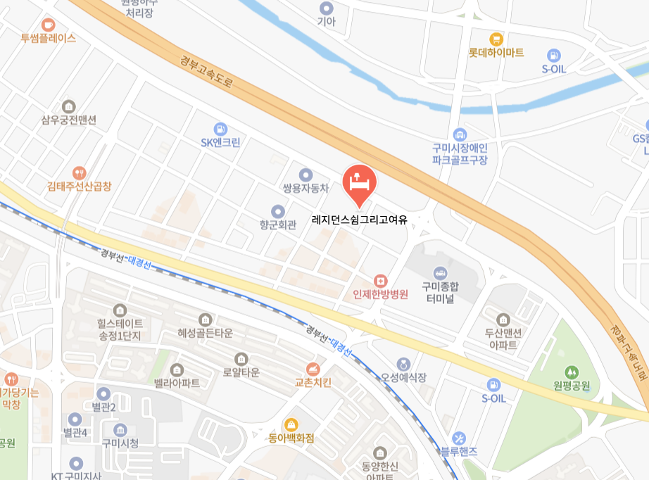 구미 달방 레지던스 쉼 그리고 여유 네이버지도 위치